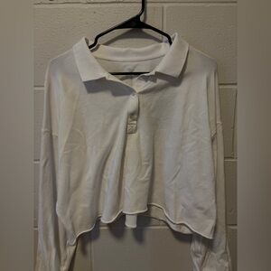 OFFLINE by Aerie Medium Long Sleeve Cropped Polo T-shirt